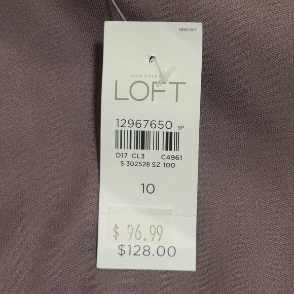 NWT Ann Taylor LOFT Women Wool-Blend Sequin Sleeveless Shift Dress Beige Size10 - Picture 6 of 9